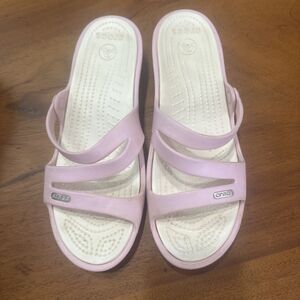 Women’s Crocs Pink Sandals Slip On 9W Kadee ll Casual Summer Water